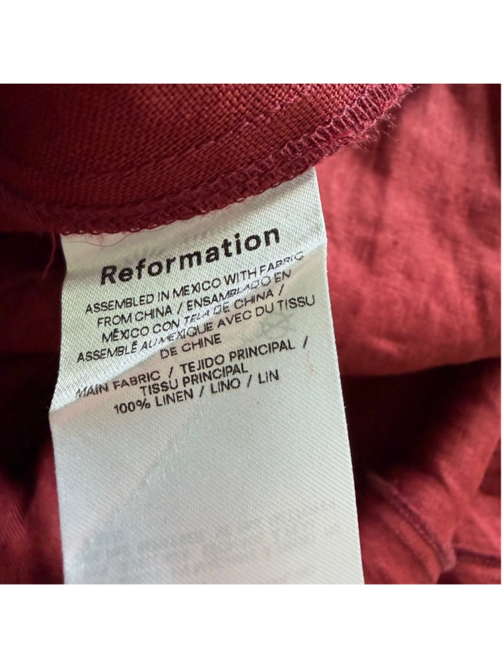 Reformation Davila Linen Chianti sz 0 - Picture 7 of 8